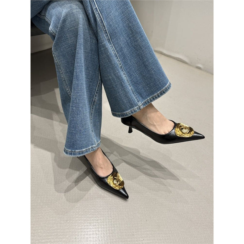 Damen spitze High Heels mit eleganten Blumendetails EB