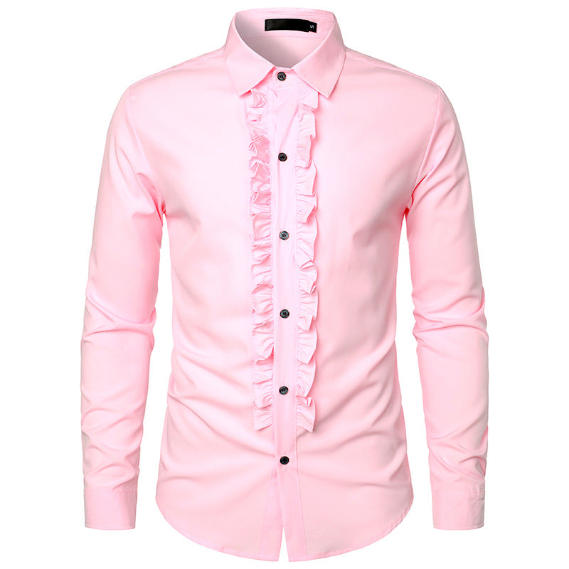 Herren Elegantes Hemd mit Rüschendetails EB