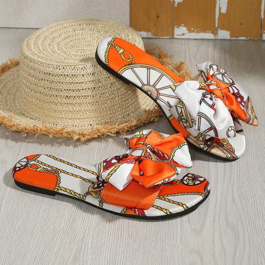 Damen Slip-On Mules mit auffälliger Schleifen-Applikation EB