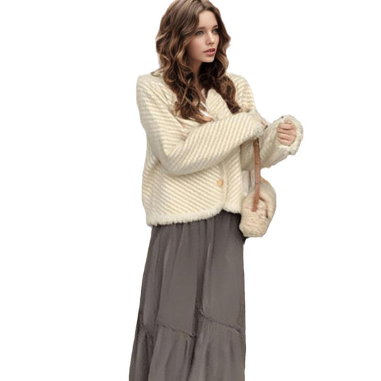 Damen Strickjacke mit dekorativen Knöpfen und weichem Textil EB