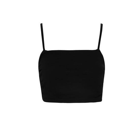 Damen Spaghetti-Träger Top mit feiner Raffung und elastischem Material EB