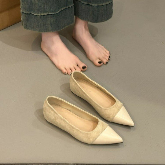 Damen elegante Ballerinas mit spitzem Design und hochwertiger Oberflächenstruktur EB