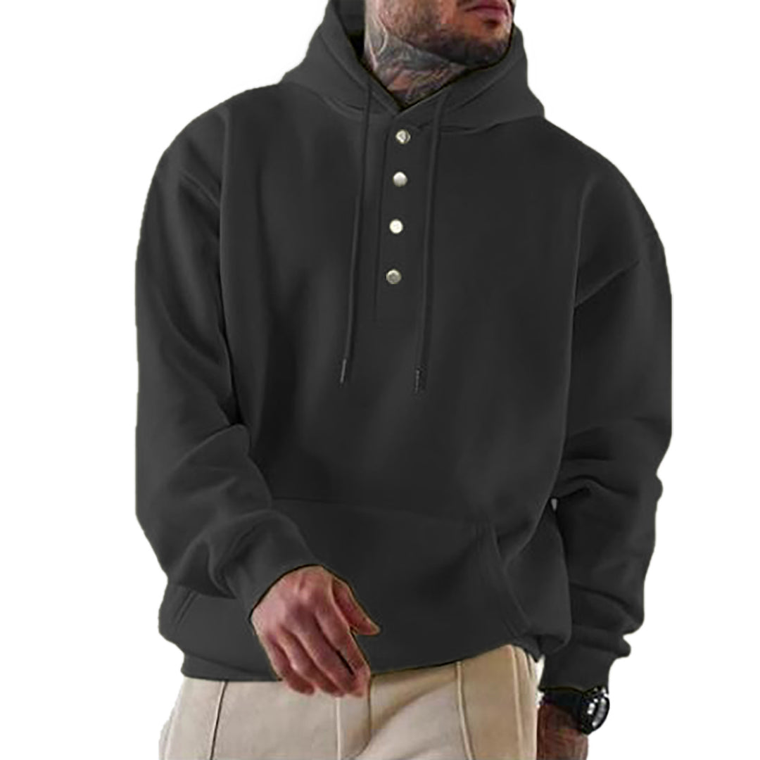 Herren Kapuzenpullover mit modischen Druckknöpfen EB