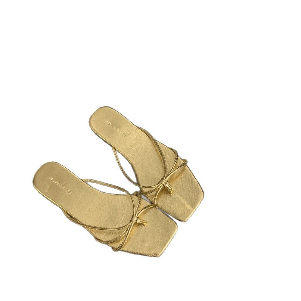 Damen Stylische Riemchen-Sandalen mit quadratischer Zehenpartie und feinem Bindedesign EB