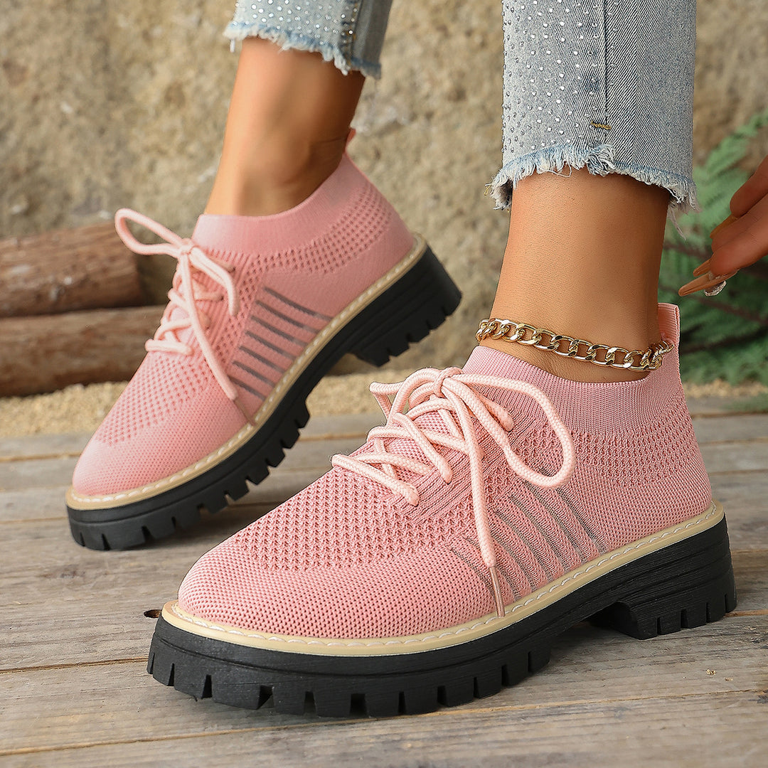 Damen Sportliche Strick-Sneaker mit rutschfester Sohle EB