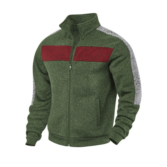 Herren Sportliche Fleecejacke mit hohem Kragen und reflektierenden Akzenten EB