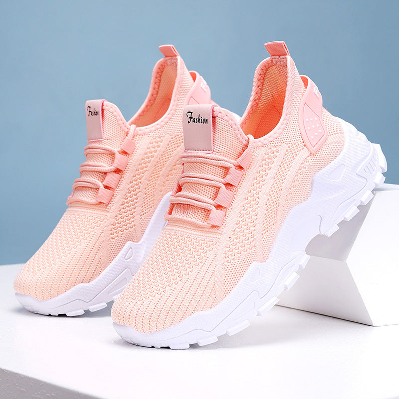 Damen Atmungsaktive Fitness Sneakers mit flexiblem Strickoberteil und rutschfester Sohle EB