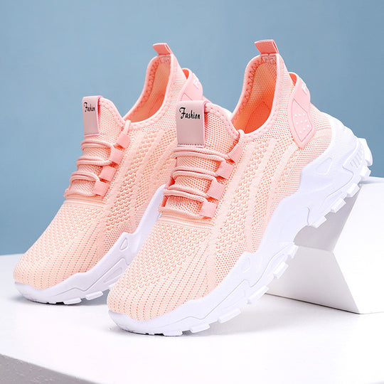 Damen Atmungsaktive Fitness Sneakers mit flexiblem Strickoberteil und rutschfester Sohle EB