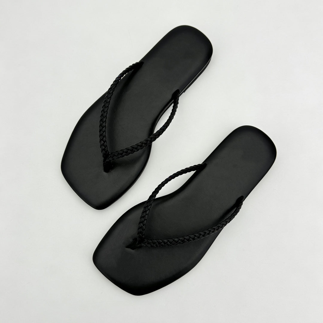 Damen Minimalistische Zehentrenner-Sandalen mit ergonomischem Design EB