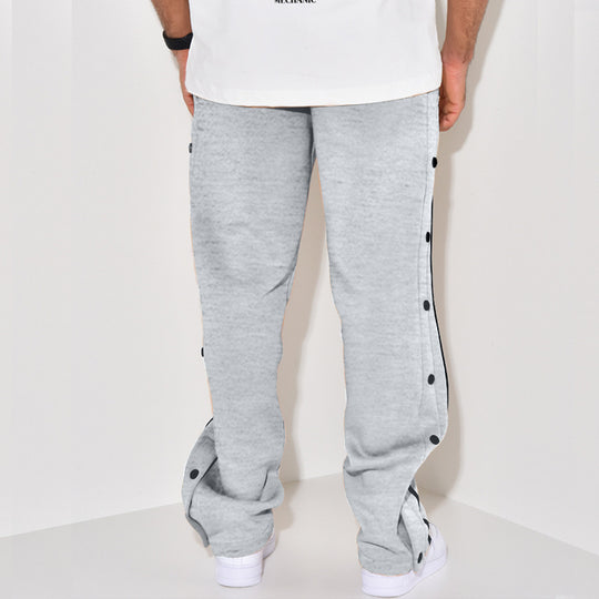 Herren Sportliche Jogginghose mit Druckknopf-Detail und seitlichen Taschen EB