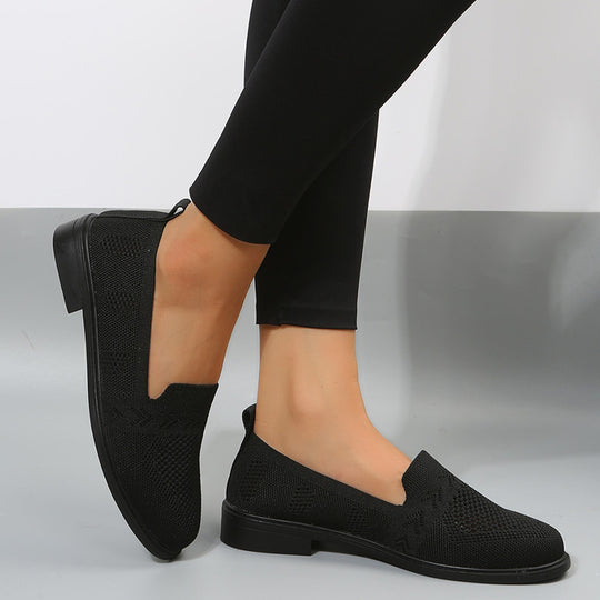 Damen luftige Slip-On Sneakers mit atmungsaktivem Netzmaterial EB