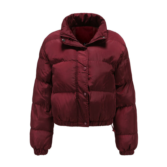 Damen nan kurze gesteppte Winterjacke mit Stehkragen und Kordelzug EB