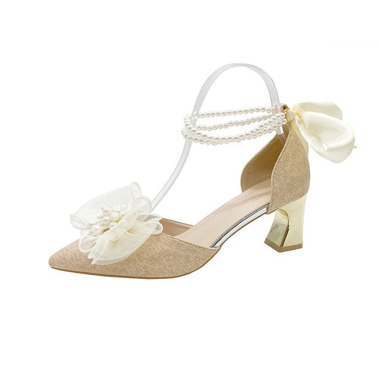 Damen elegante Slingback-Pumps mit floralem Schmuckdetail EB