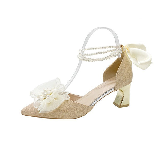 Damen elegante Slingback-Pumps mit floralem Schmuckdetail EB