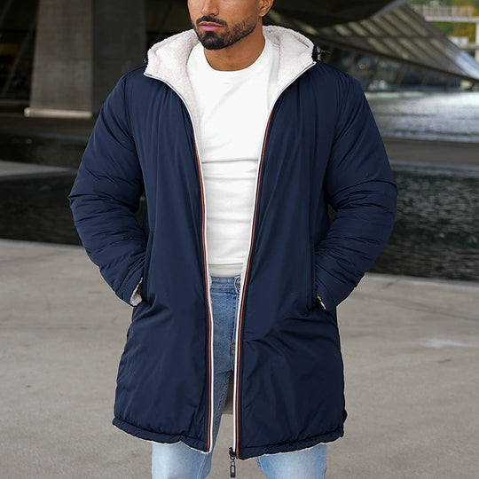 Herren sportliche Winterjacke mit weichem Innenfutter und hohem Kragen EB