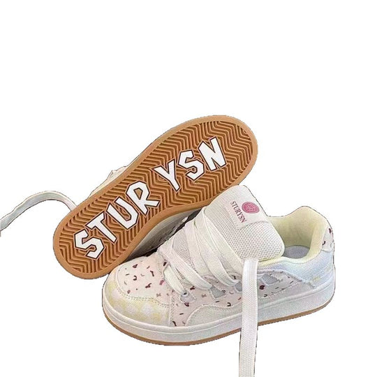 Damen Sportliche Sneakers mit buntem Muster und atmungsaktiver Oberflächenstruktur EB