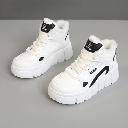 Damen High-Top Sneaker mit luxuriösem Fleece-Futter und rutschfester Sohle EB