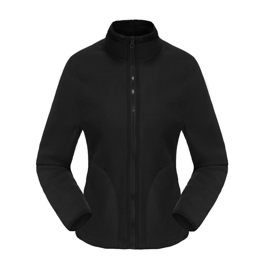 Damen nan kuschelige Fleecejacke mit hohem Stehkragen, durchgehendem Reißverschluss und figurformenden Nähten EB