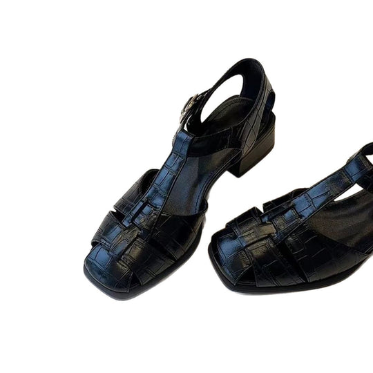 Damen elegante Sandalen mit Blockabsatz EB