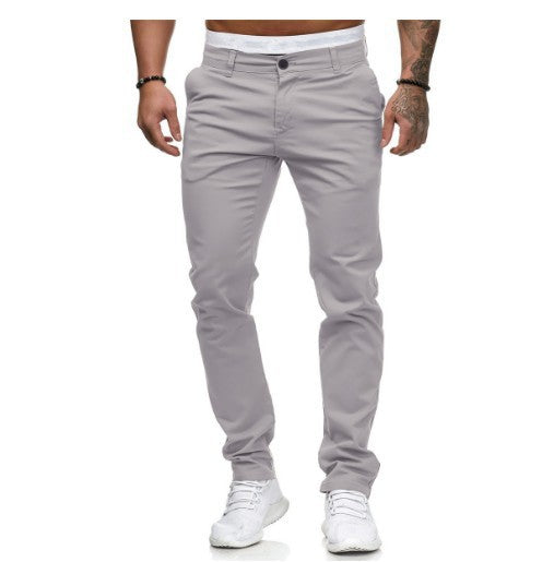Herren Slim-Fit Chinohosen mit elastischem Bund und praktischen Taschen EB
