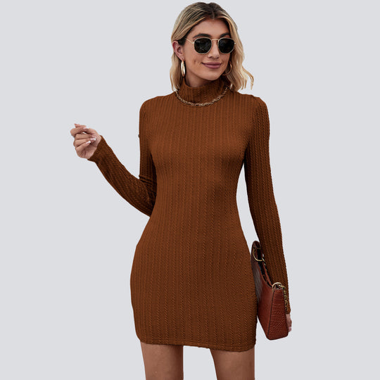 Damen figurbetontes Strickkleid mit Rollkragen und Zopfstrick-Optik Eichborn Berlin
