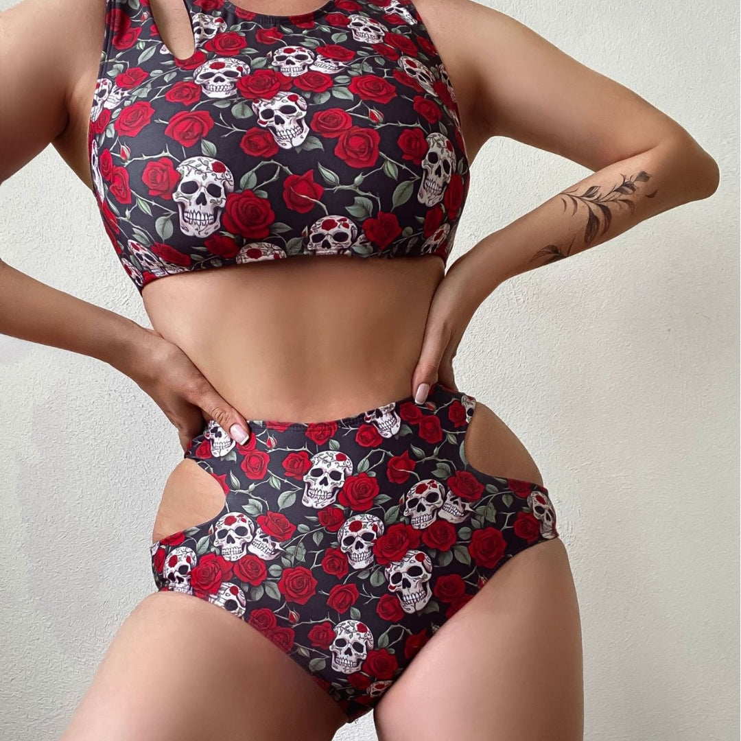 Damen Crop-Top Bikini Set mit Detailausschnitten EB