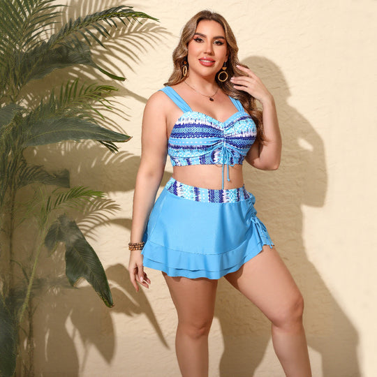 Damen Sportliches Tankini-Set mit verstellbarem Wickeldesign EB