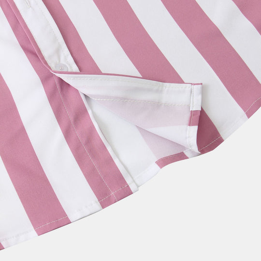 Damen Kurzarmbluse mit modernem gestreiften Design EB