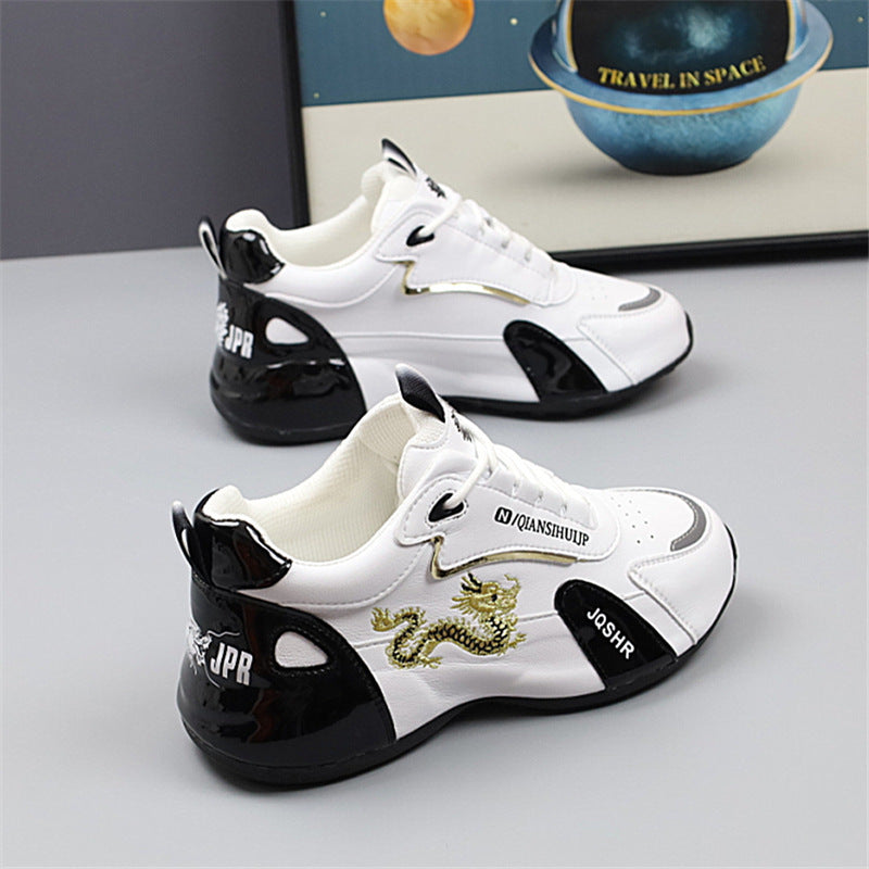 Herren Sneakers im sportlichen Design mit goldenen Akzenten und Drachenstickerei EB
