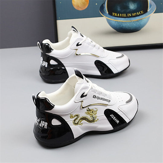 Herren Sneakers im sportlichen Design mit goldenen Akzenten und Drachenstickerei EB