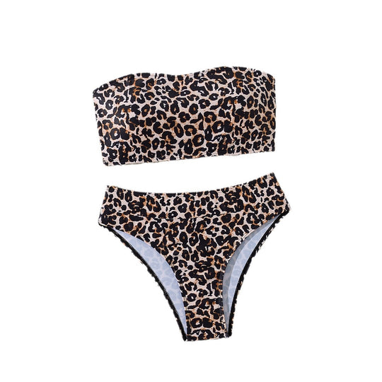 Damen Bandeau-Bikini mit aufregendem Leopardenmuster EB