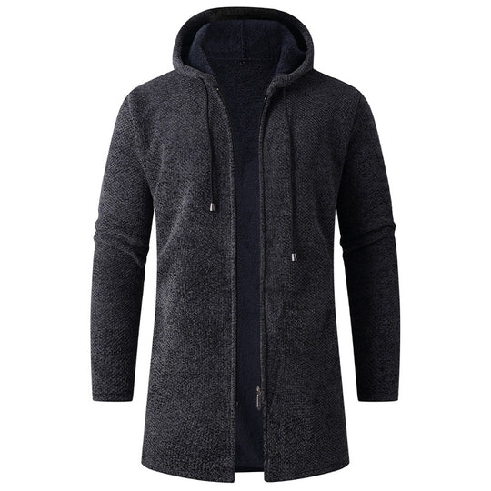 Damen gemütlicher Kapuzenmantel aus schwerem Fleece EB