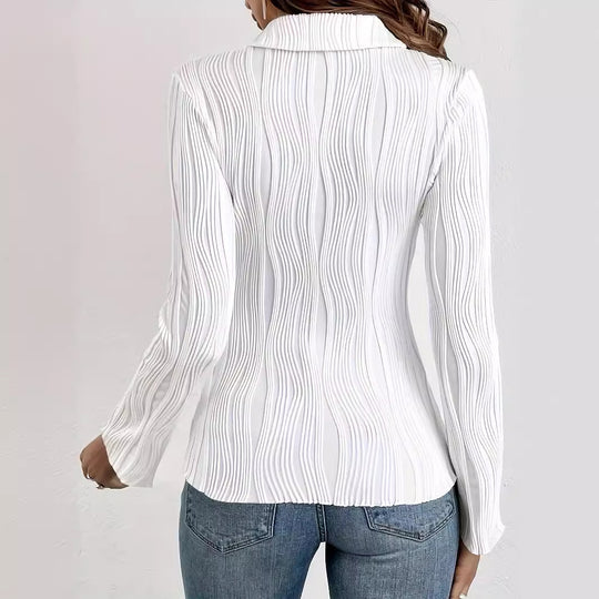 Damen Elegante Bluse mit strukturierten Längsstreifen EB