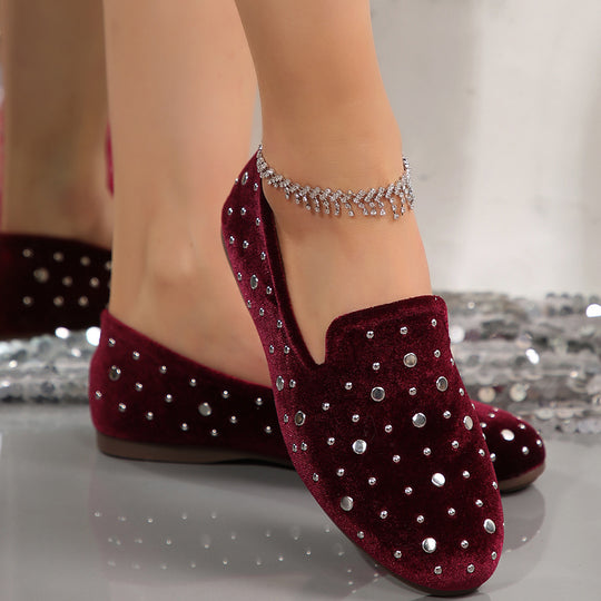 Damen Luxus Mokassins mit funkelnden Strassdetails EB