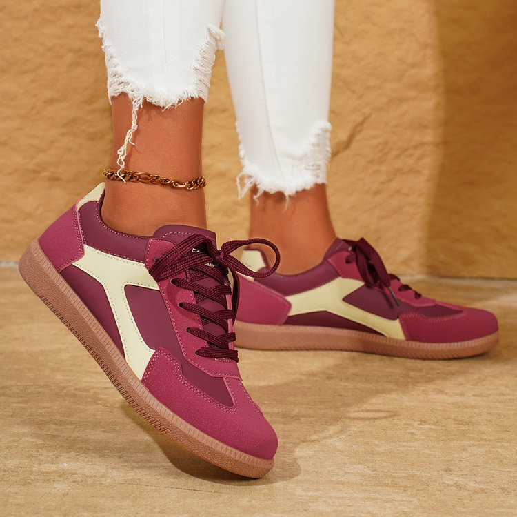 Damen Retro-inspirierte Schnür-Sneaker mit gepolstertem Komfortfußbett EB