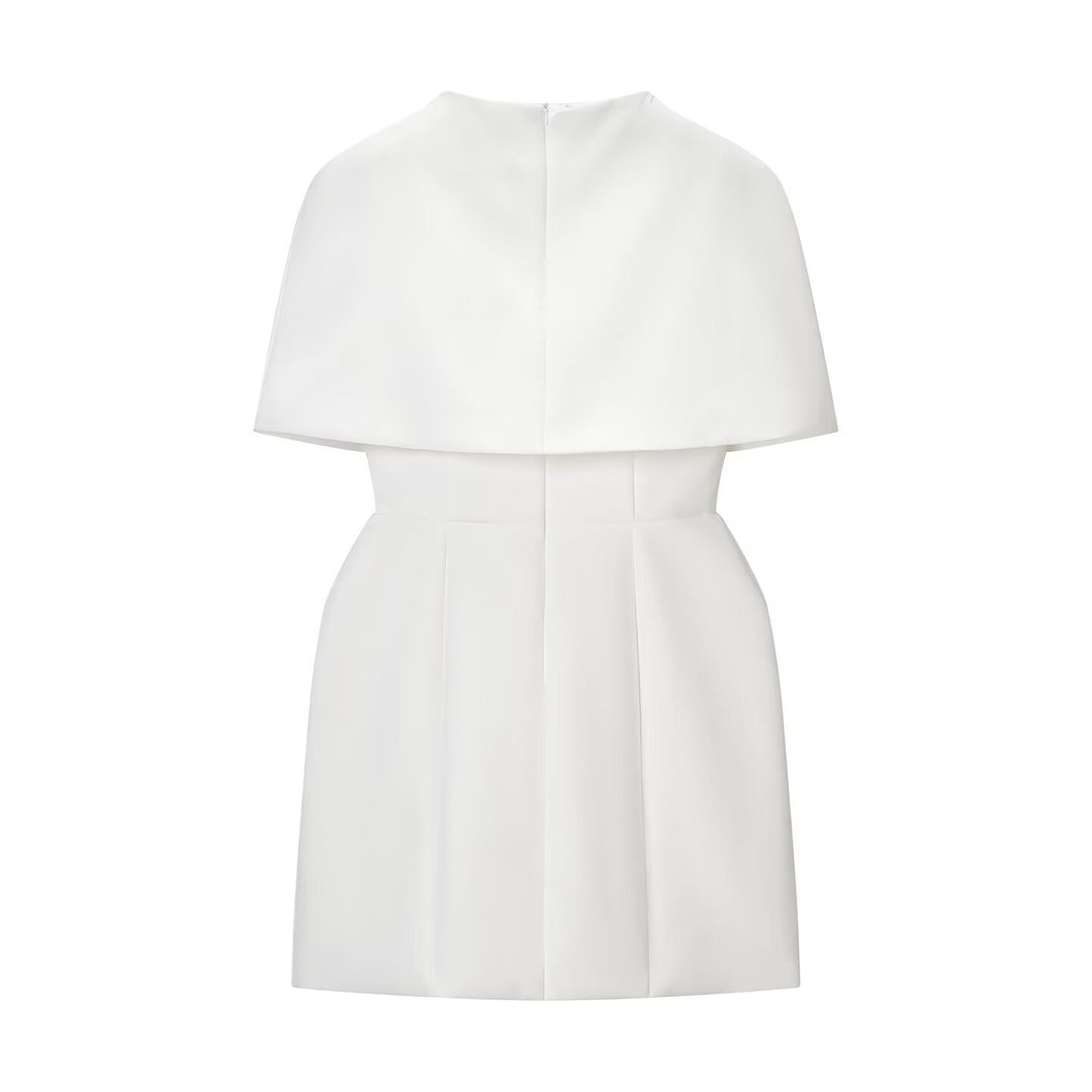 Damen elegantes Hochzeitskleid mit Cape-Ärmeln und tailliertem Schnitt EB