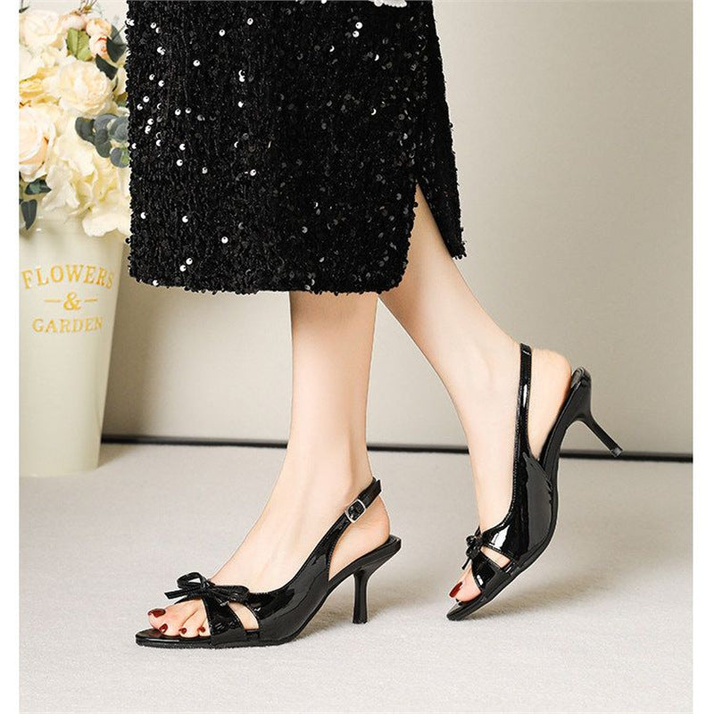 Damen Slingback Sandalen mit eleganter Schleifenverzierung EB
