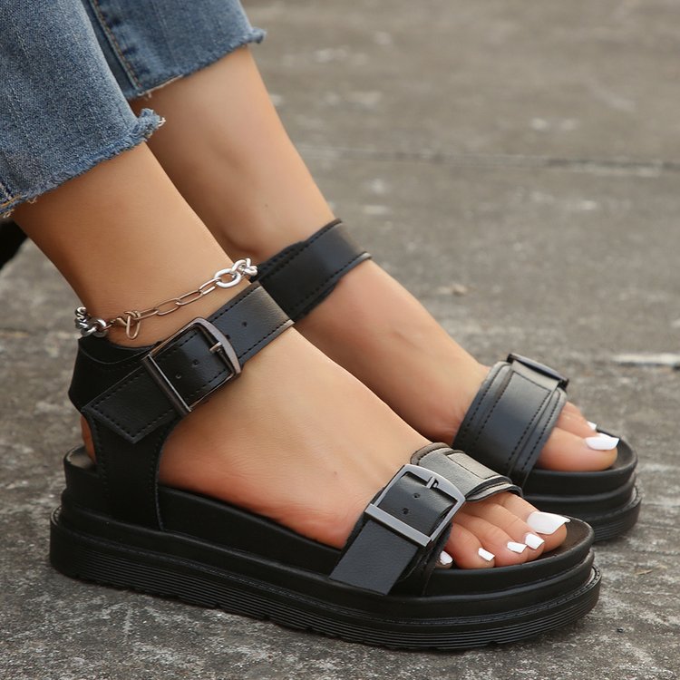 Damen Plattform-Sandalen mit verstellbaren Schnallen EB