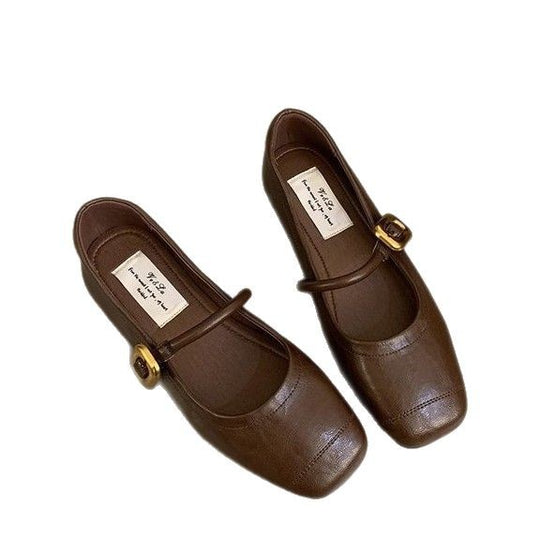 Damen elegante Ballerinas mit modischem Riemchen und stabiler Sohle EB