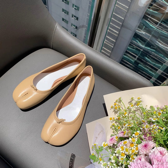 Damen Ballerinas mit glänzender Oberflächenstruktur und zierlicher Schleifenverzierung EB