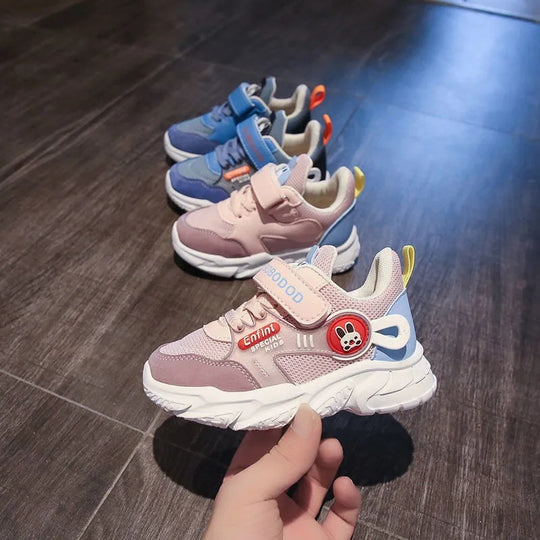 Damen sportliche Klett-Sneaker mit buntem Tiermotiv und atmungsaktivem Obermaterial EB