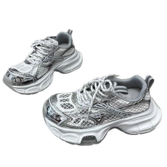 Damen modische Sneaker mit atmungsaktiver Oberflächenstruktur und dämpfender Sohle EB