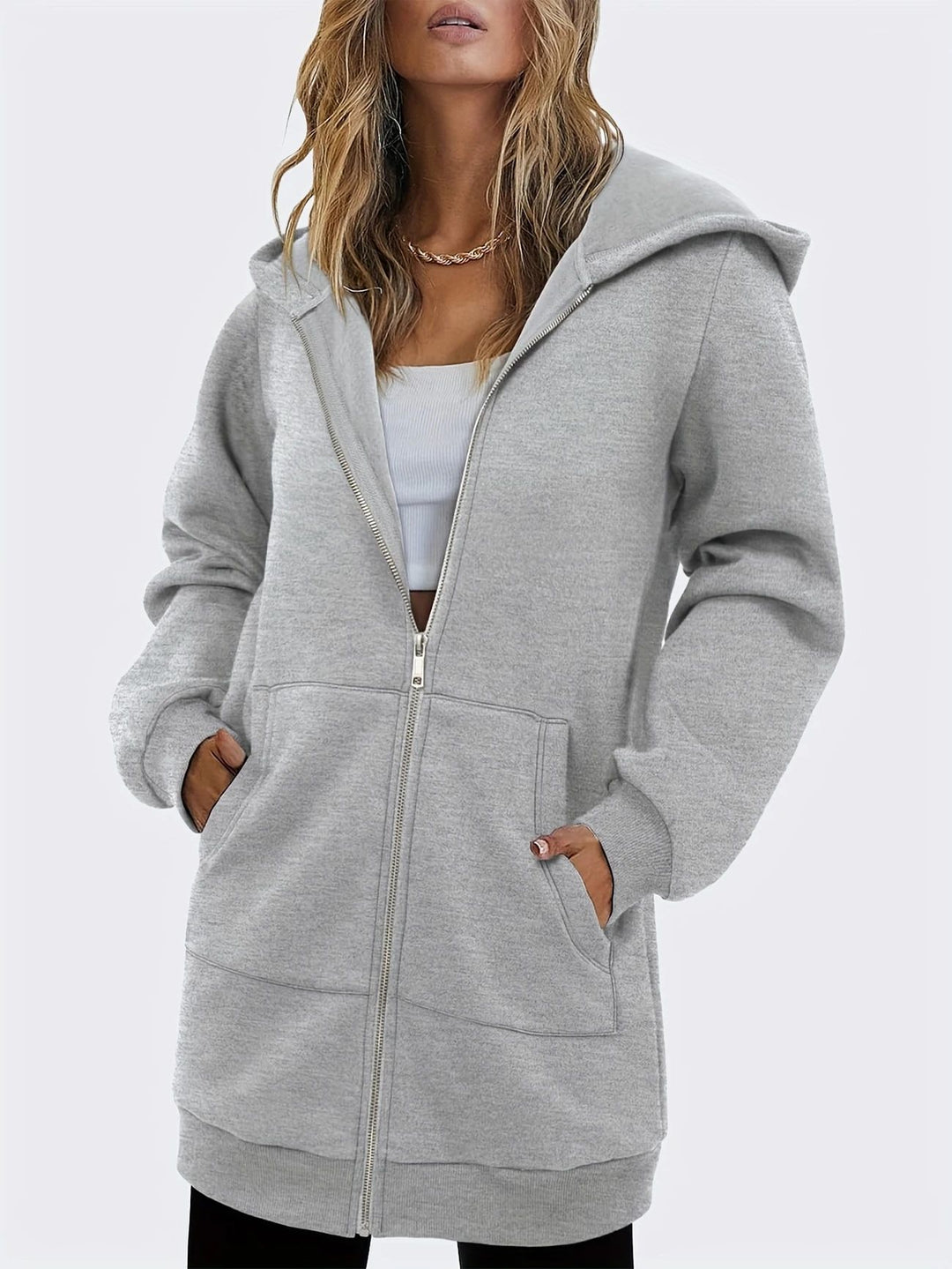 Damen Kapuzensweatjacke mit großzügigen Taschen von EB