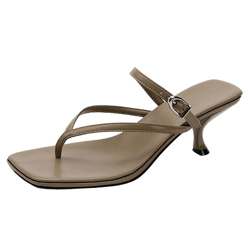 Damen elegante Sling-Sandalen mit verstellbaren Riemen und Komfortabsatz EB