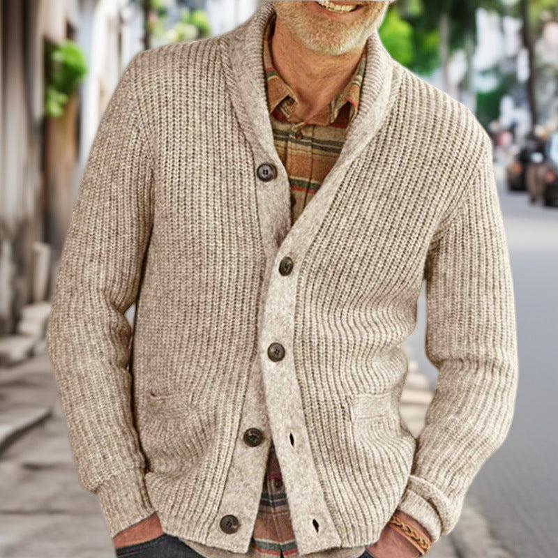Herren Strickjacke mit strukturiertem Design und eleganten Knöpfen EB