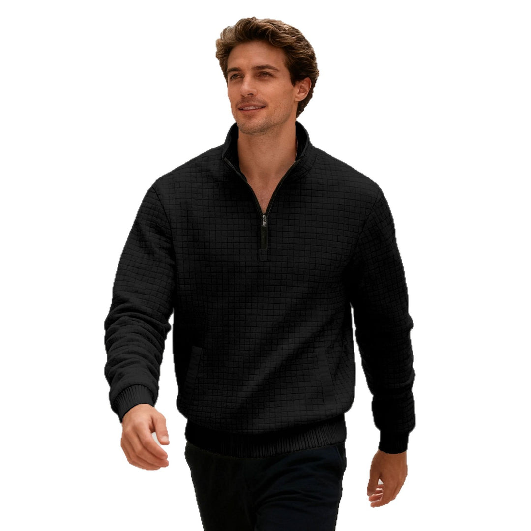 Herren sportlicher Pullover mit halbhoch geschlossenem Kragen EB