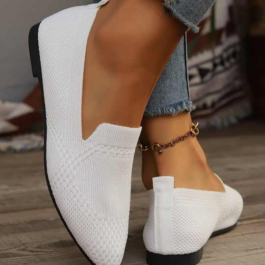 Damen bequeme Slipper mit atmungsaktivem Strickdesign EB