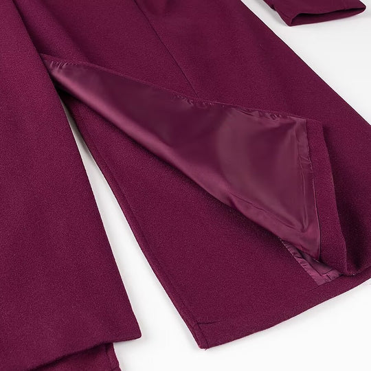 Damen eleganter und lässiger Langmantel mit doppelter Knopfreihe EB