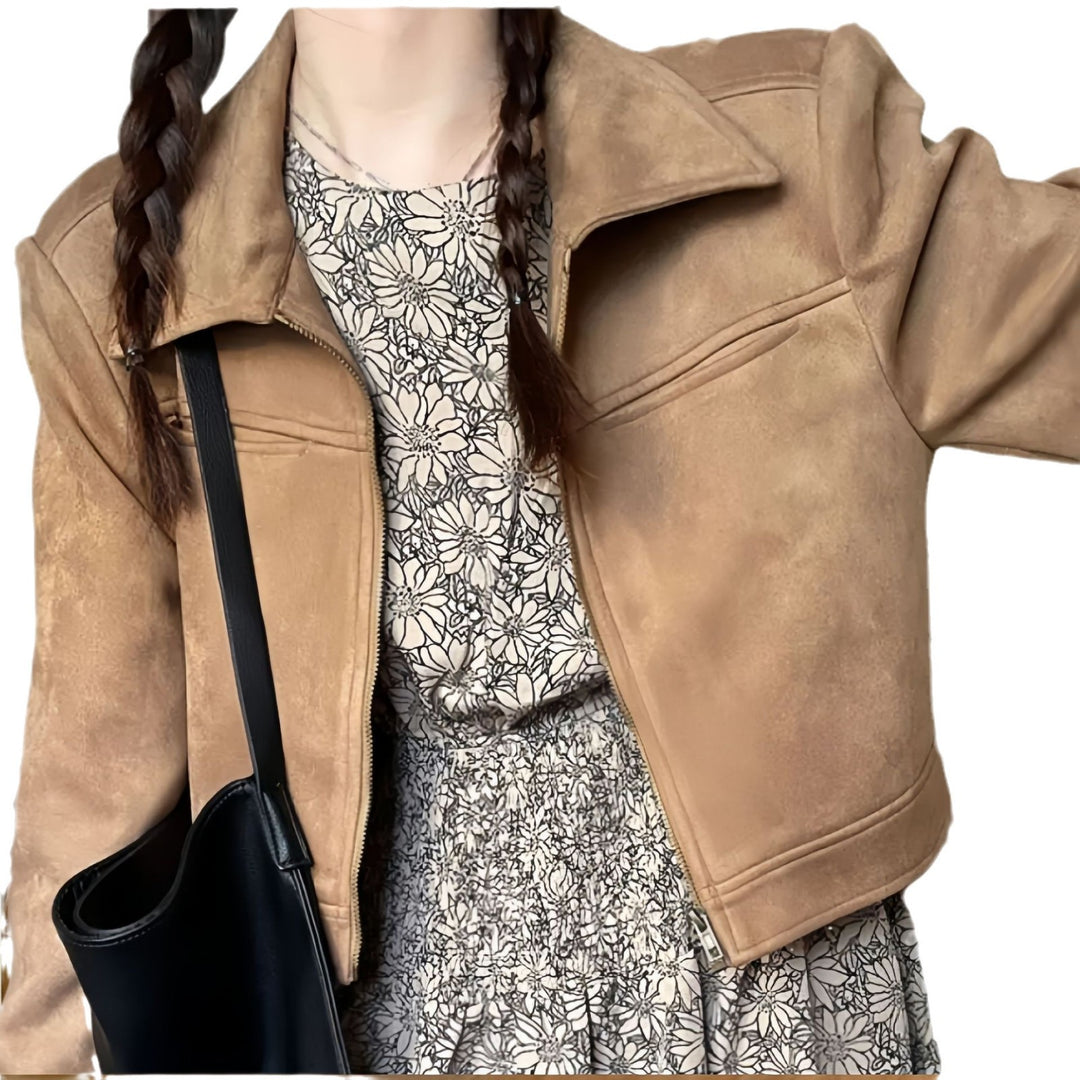 Damen Lässig cropped Jacke EB