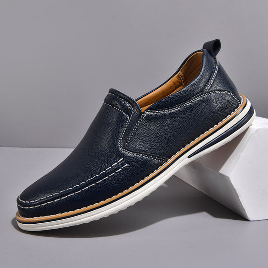 Herren Weiche Leder Slipper EB